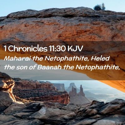 Picture 02 - 1 Chronicles 11:30 KJV - Maharai the Netophathite, Heled the son of Baanah - Bible Verse Picture