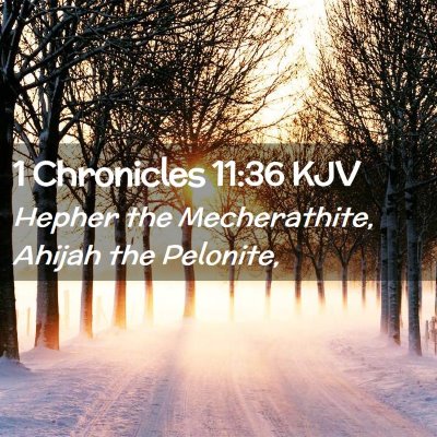 Picture 02 - 1 Chronicles 11:36 KJV - Hepher the Mecherathite, Ahijah the - Bible Verse Picture