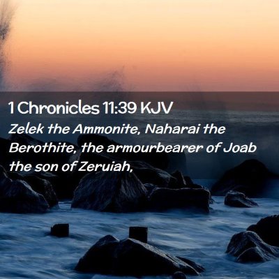 Picture 02 - 1 Chronicles 11:39 KJV - Zelek the Ammonite, Naharai the Berothite, the - Bible Verse Picture