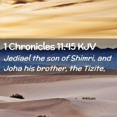 Picture 02 - 1 Chronicles 11:45 KJV - Jediael the son of Shimri, and Joha his brother, - Bible Verse Picture