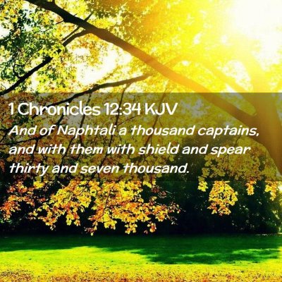 Picture 02 - 1 Chronicles 12:34 KJV - And of Naphtali a thousand captains, and with - Bible Verse Picture