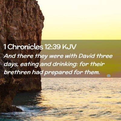Picture 02 - 1 Chronicles 12:39 KJV - And there they were with David three days, eating - Bible Verse Picture