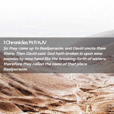 Picture 02 - 1 Chronicles 14:11 KJV - So they came up to Baalperazim; and David smote - Bible Verse Picture