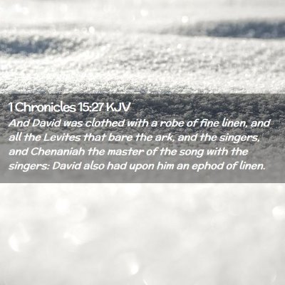 Picture 02 - 1 Chronicles 15:27 KJV - And David was clothed with a robe of fine linen, - Bible Verse Picture