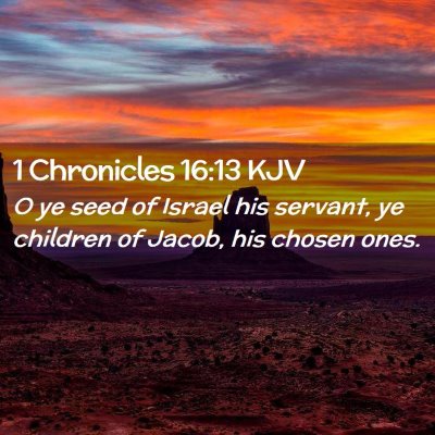 Picture 02 - 1 Chronicles 16:13 KJV - O ye seed of Israel his servant, ye children of - Bible Verse Picture