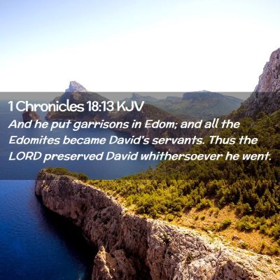 Picture 02 - 1 Chronicles 18:13 KJV - And he put garrisons in Edom; and all the - Bible Verse Picture