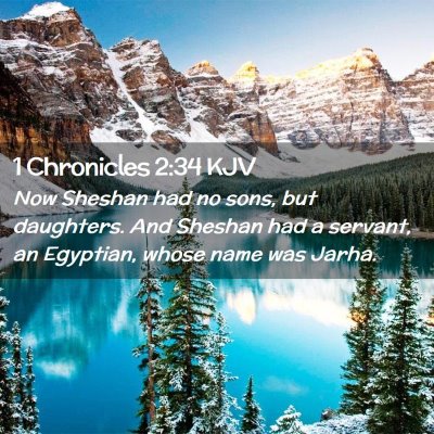 Picture 02 - 1 Chronicles 2:34 KJV - Now Sheshan had no sons, but daughters. And - Bible Verse Picture