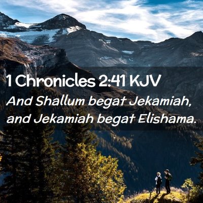 Picture 02 - 1 Chronicles 2:41 KJV - And Shallum begat Jekamiah, and Jekamiah begat - Bible Verse Picture