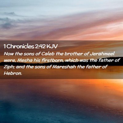Picture 02 - 1 Chronicles 2:42 KJV - Now the sons of Caleb the brother of Jerahmeel - Bible Verse Picture