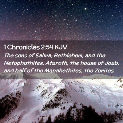 Picture 02 - 1 Chronicles 2:54 KJV - The sons of Salma; Bethlehem, and the - Bible Verse Picture