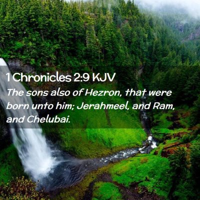 Picture 02 - 1 Chronicles 2:9 KJV - The sons also of Hezron, that were born unto him; - Bible Verse Picture