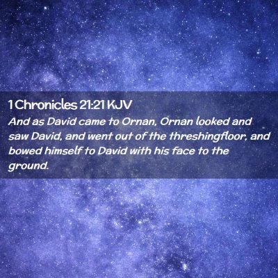 Picture 02 - 1 Chronicles 21:21 KJV - And as David came to Ornan, Ornan looked and saw - Bible Verse Picture