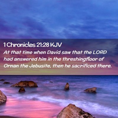 Picture 02 - 1 Chronicles 21:28 KJV - At that time when David saw that the LORD had - Bible Verse Picture