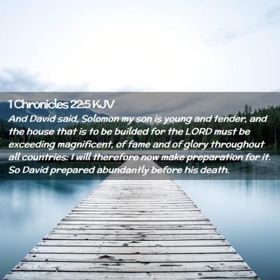 Picture 02 - 1 Chronicles 22:5 KJV - And David said, Solomon my son is young and - Bible Verse Picture