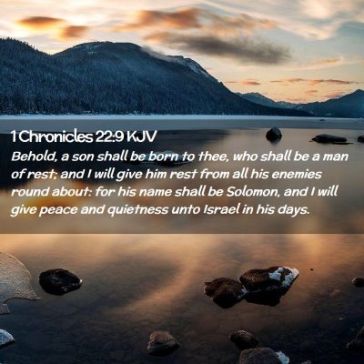 Picture 02 - 1 Chronicles 22:9 KJV - Behold, a son shall be born to thee, who shall be - Bible Verse Picture