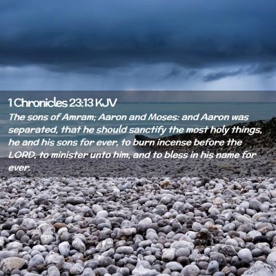 Picture 02 - 1 Chronicles 23:13 KJV - The sons of Amram; Aaron and Moses: and Aaron was - Bible Verse Picture