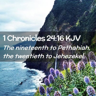 Picture 02 - 1 Chronicles 24:16 KJV - The nineteenth to Pethahiah, the twentieth to - Bible Verse Picture
