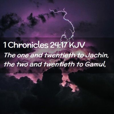 Picture 02 - 1 Chronicles 24:17 KJV - The one and twentieth to Jachin, the two and - Bible Verse Picture