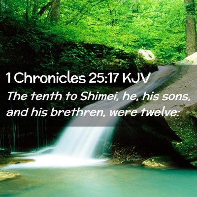 Picture 02 - 1 Chronicles 25:17 KJV - The tenth to Shimei, he, his sons, and his - Bible Verse Picture