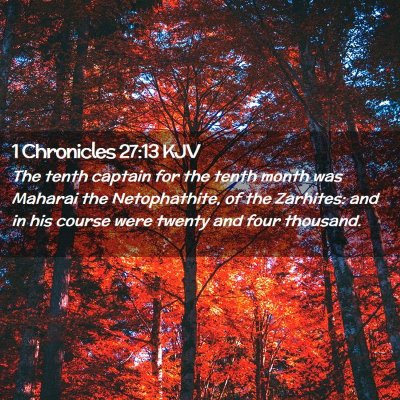 Picture 02 - 1 Chronicles 27:13 KJV - The tenth captain for the tenth month was Maharai - Bible Verse Picture