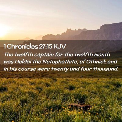 Picture 02 - 1 Chronicles 27:15 KJV - The twelfth captain for the twelfth month was - Bible Verse Picture