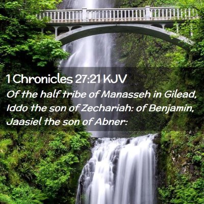 Picture 02 - 1 Chronicles 27:21 KJV - Of the half tribe of Manasseh in Gilead, Iddo the - Bible Verse Picture