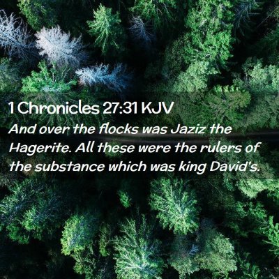 Picture 02 - 1 Chronicles 27:31 KJV - And over the flocks was Jaziz the Hagerite. All - Bible Verse Picture
