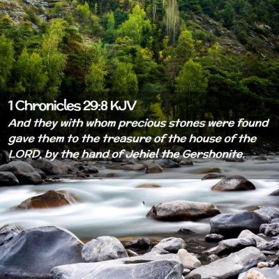Picture 02 - 1 Chronicles 29:8 KJV - And they with whom precious stones were found - Bible Verse Picture