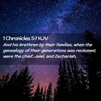 Picture 02 - 1 Chronicles 5:7 KJV - And his brethren by their families, when the - Bible Verse Picture