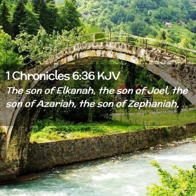 Picture 02 - 1 Chronicles 6:36 KJV - The son of Elkanah, the son of Joel, the son of - Bible Verse Picture