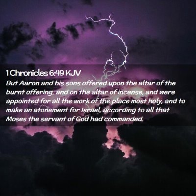Picture 02 - 1 Chronicles 6:49 KJV - But Aaron and his sons offered upon the altar of - Bible Verse Picture