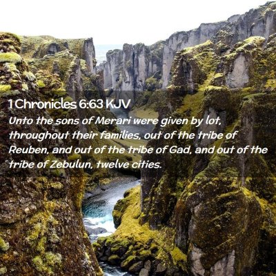 Picture 02 - 1 Chronicles 6:63 KJV - Unto the sons of Merari were given by lot, - Bible Verse Picture