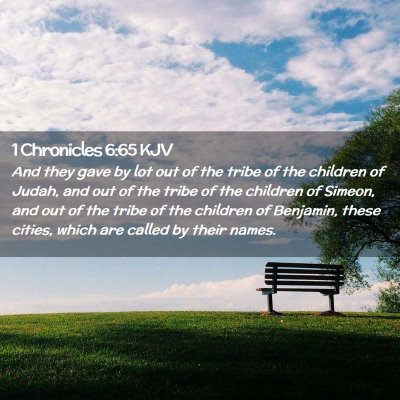 Picture 02 - 1 Chronicles 6:65 KJV - And they gave by lot out of the tribe of the - Bible Verse Picture
