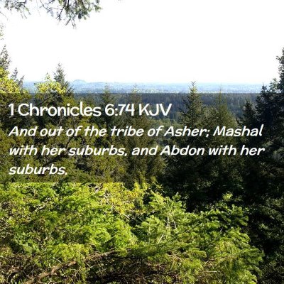 Picture 02 - 1 Chronicles 6:74 KJV - And out of the tribe of Asher; Mashal with her - Bible Verse Picture