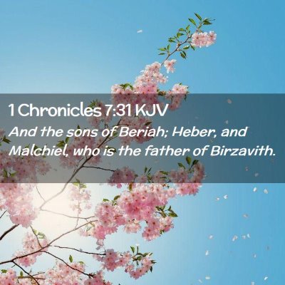 Picture 02 - 1 Chronicles 7:31 KJV - And the sons of Beriah; Heber, and Malchiel, who - Bible Verse Picture