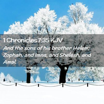 Picture 02 - 1 Chronicles 7:35 KJV - And the sons of his brother Helem; Zophah, and - Bible Verse Picture