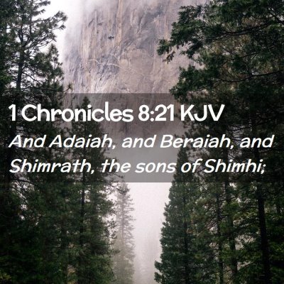 Picture 02 - 1 Chronicles 8:21 KJV - And Adaiah, and Beraiah, and Shimrath, the sons - Bible Verse Picture