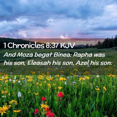 Picture 02 - 1 Chronicles 8:37 KJV - And Moza begat Binea: Rapha was his son, Eleasah - Bible Verse Picture
