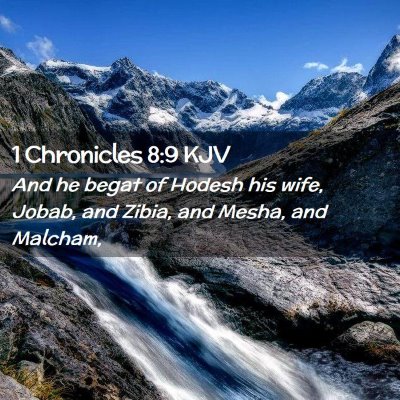 Picture 02 - 1 Chronicles 8:9 KJV - And he begat of Hodesh his wife, Jobab, and - Bible Verse Picture