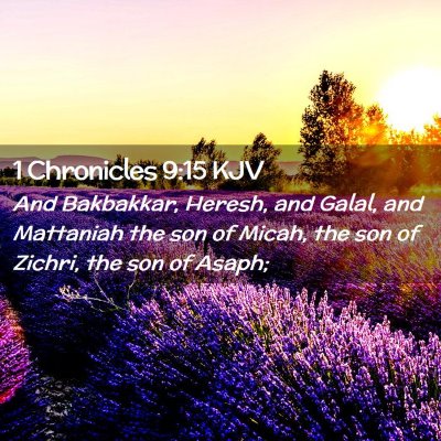Picture 02 - 1 Chronicles 9:15 KJV - And Bakbakkar, Heresh, and Galal, and Mattaniah - Bible Verse Picture