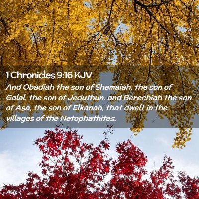 Picture 02 - 1 Chronicles 9:16 KJV - And Obadiah the son of Shemaiah, the son of - Bible Verse Picture