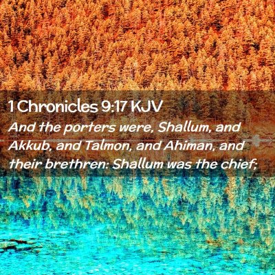 Picture 02 - 1 Chronicles 9:17 KJV - And the porters were, Shallum, and Akkub, and - Bible Verse Picture