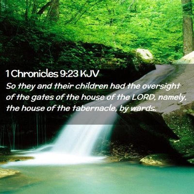 Picture 02 - 1 Chronicles 9:23 KJV - So they and their children had the oversight of - Bible Verse Picture