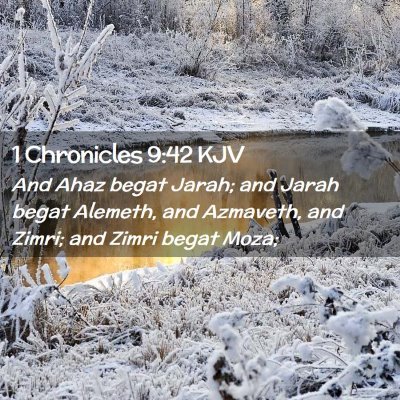 Picture 02 - 1 Chronicles 9:42 KJV - And Ahaz begat Jarah; and Jarah begat Alemeth, - Bible Verse Picture