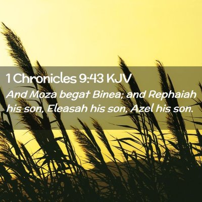 Picture 02 - 1 Chronicles 9:43 KJV - And Moza begat Binea; and Rephaiah his son, - Bible Verse Picture