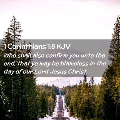 Picture 02 - 1 Corinthians 1:8 KJV - Who shall also confirm you unto the end, that ye - Bible Verse Picture