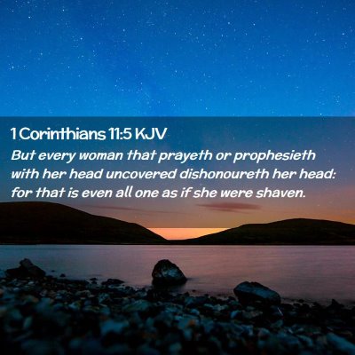 Picture 02 - 1 Corinthians 11:5 KJV - But every woman that prayeth or prophesieth with - Bible Verse Picture