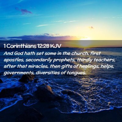 Picture 02 - 1 Corinthians 12:28 KJV - And God hath set some in the church, first - Bible Verse Picture