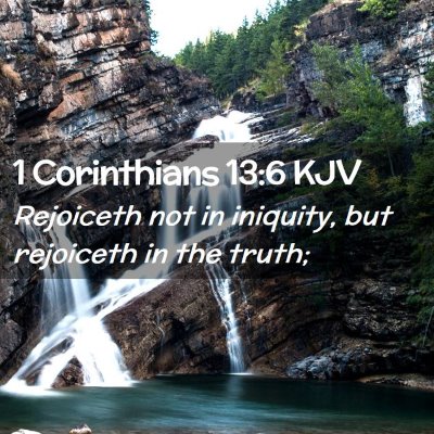Picture 02 - 1 Corinthians 13:6 KJV - Rejoiceth not in iniquity, but rejoiceth in the - Bible Verse Picture