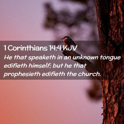 Picture 02 - 1 Corinthians 14:4 KJV - He that speaketh in an unknown tongue edifieth - Bible Verse Picture